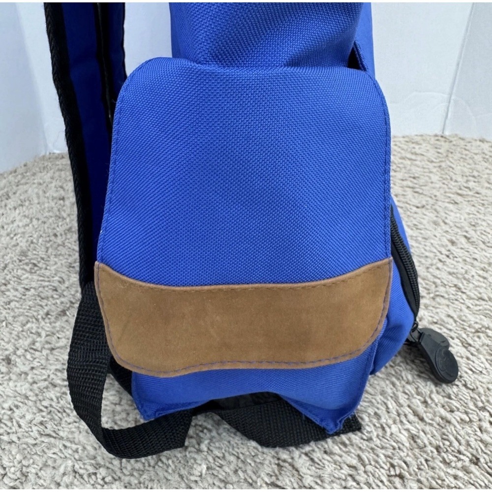 Walt Disney World Backpack WDW 1971 Blue Brown Trim Classic Mickey Mouse Pockets - Picture 8 of 14